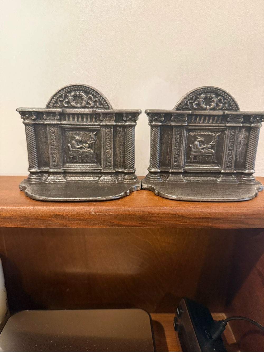 Vintage Bradley & Hubbard Cast Iron Bookends - Penelope at her Loom